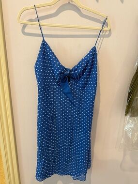 Alice + Olivia Blue Dress with White Dot Detail